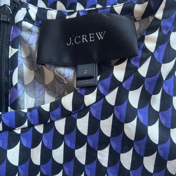 J. Crew Jet Set Geo Shift Career 3/4 Sleeve‎ Casual Geometric Zip Midi Dress 2 - Picture 15 of 16